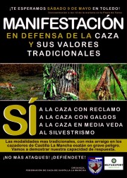 Manifestación en apoyo a la caza el 9 de mayo en Toledo